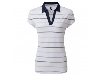 FOOTJOY Birdseye Stripe Smooth dámské tričko bílé