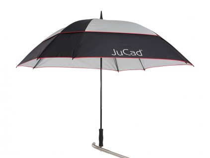 JuCad windproof umbrella black silver red on the trolleyR9Cip1x0fvxZA