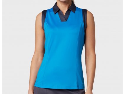 CALLAWAY Sleeveless V-Placket Colourblock dámské tričko modré