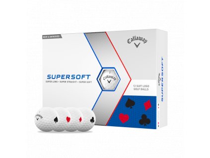 CALLAWAY Supersoft Suits golfové míčky bílo-černo-červené (12 ks)
