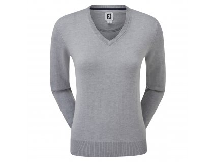 FOOTJOY Wool Blend V-Neck dámský svetr šedý