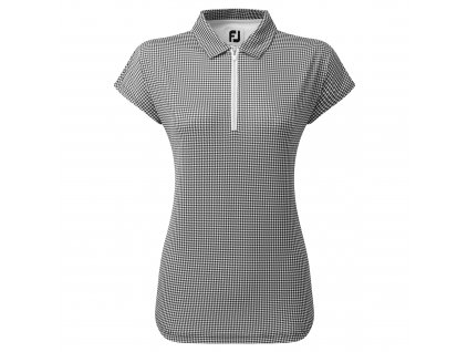 FOOTJOY Houndstooth Print Lisle dámské tričko černo-bílé