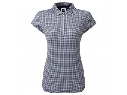 FOOTJOY Houndstooth Print Lisle dámské tričko modro-bílé