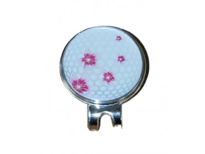 Magnetické markovátko s klipem - míč s květinou