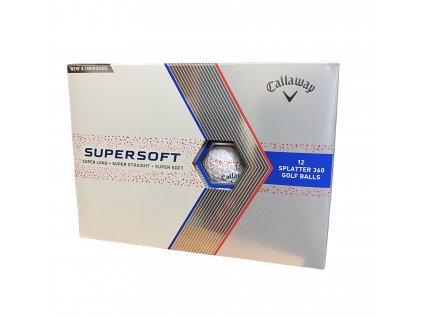 CALLAWAY Supersoft Red Splatter 360 golfové míčky (12 ks)