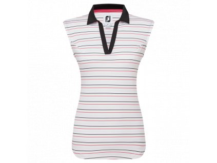 FOOTJOY Striped Lisle dámské tričko bílo-červené