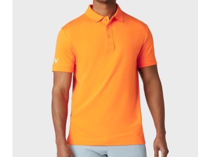 CALLAWAY Solid Ribbed pánské tričko oranžové