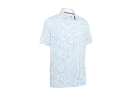 CALLAWAY Warped Gingham pánské tričko bílo-šedé