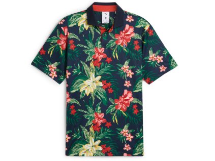 PUMA PTC Floral pánské tričko modro-červené  + Dárková krabička týček