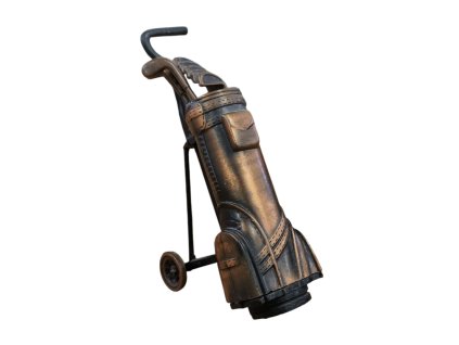 Měděná soška - golfový bag s holemi