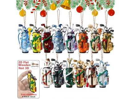 Dřevěné vánoční ozdoby (14 ks)