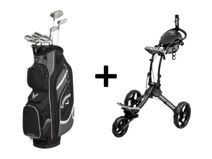 CALLAWAY dámský set Solaire 24 + CLICGEAR Rovic RV1C 2.0 vozík černý