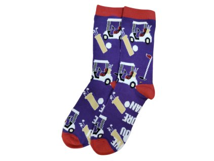 Golfové ponožky červeno-fialové