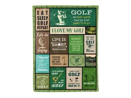 Deka s golfovým motivem 150 x 200 cm