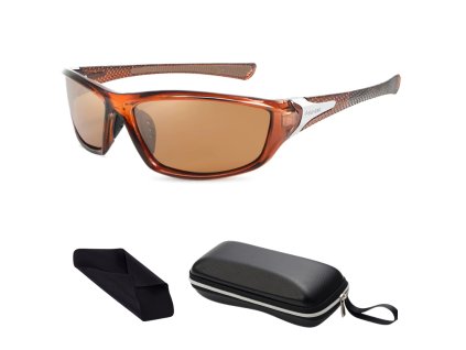 Sportovní brýle Polarized hnědé + příslušenství