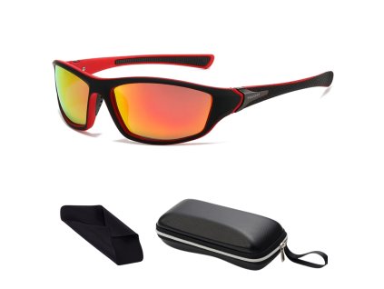Sportovní brýle Polarized červené + příslušenství