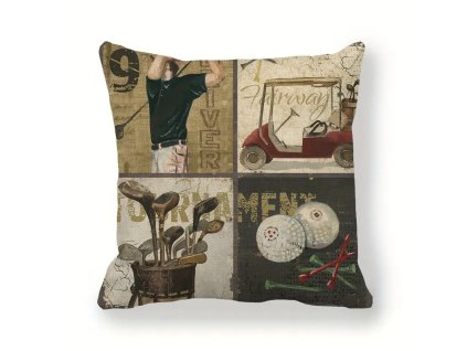 Povlak na polštář s golfovým motivem 50x50 cm