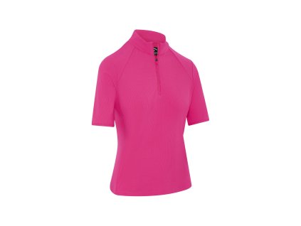 CALLAWAY Rib Play Short Sleeve Mock dámské tričko růžové