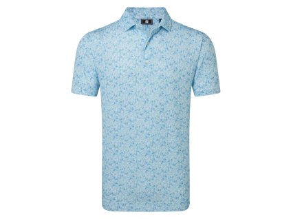 FOOTJOY Meadow Print Lisle pánské tričko modro-bílé