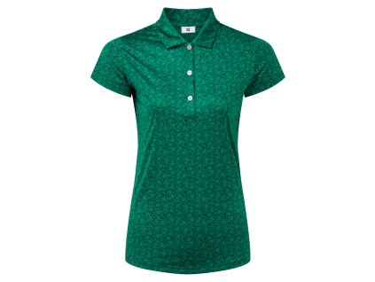 FOOTJOY Floral Cap Sleeve Lisle dámské tričko zelené