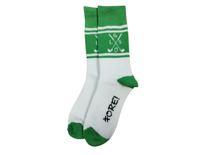 Golfové ponožky bílo-zelené one size