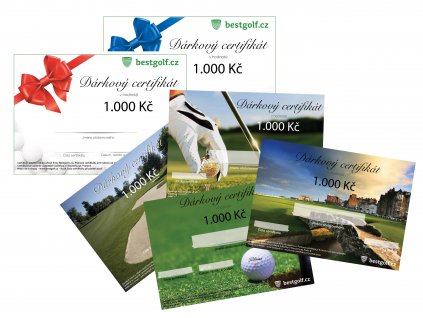 Dárkový certifikát pro golfistu v hodnotě 1000 Kč