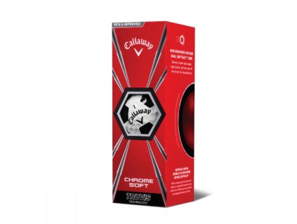 CALLAWAY Chrome Soft 18 Truvis golfové míčky bílo-černé (3 ks)