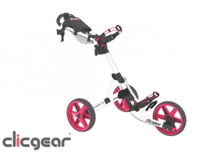 CLICGEAR 3.5+ golfový vozík bílo-růžový + Golfová pravidla 2019