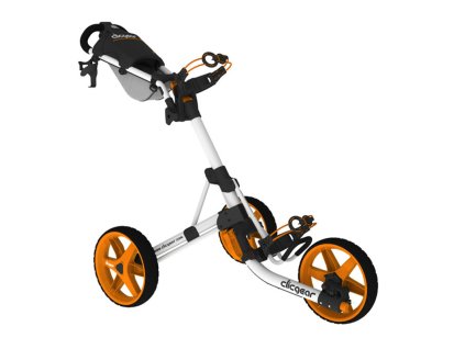 CLICGEAR golfový vozík 3.5+ bílo-oranžový + pláštěnka na bag zdarma