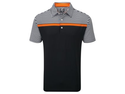 FOOTJOY pánské tričko Stretch Lisle Engineered černo-oranžové