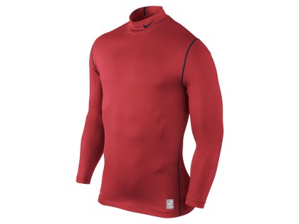 NIKE Pro Combat Core Mock červený