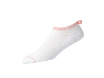 FOOTJOY dámské golfové ponožky ProDry Lightweight Pom Pom bílo-růžové
