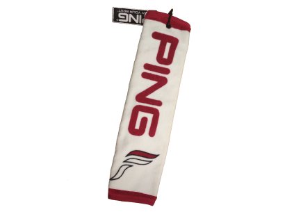 PING Faith Ladies Tri-Fold ručník bílo-červený