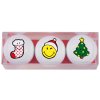 SPORTIQUES dárkové balení míčků Smiley Xmas - ponožka, smajlík, strom