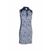 CALLAWAY Two-Tone Geometric dámské šaty modro-bílé