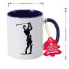 Keramický hrnek s golfovým motivem, modro-bílý
