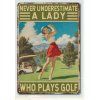 Kovová cedule s golfovým motivem