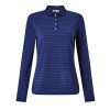 CALLAWAY dámské tričko Long Sleeve Tonal Stripe modré (Velikost oblečení XL)