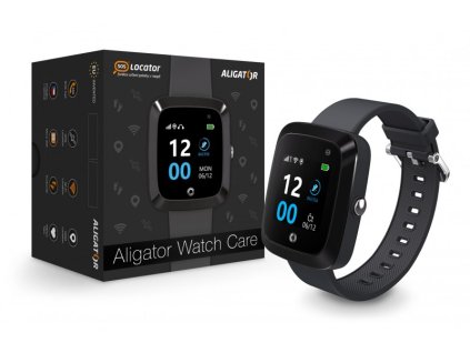 Seniorské chytré hodinky Aligator Watch Care, GPS, GSM, Wi-Fi, černé