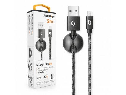 Datový kabel ALIGATOR PREMIUM 2A, Micro USB 2m černý