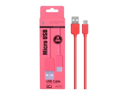 Datový a nabíjecí kabel PLUS, Micro USB, (AS115), červený