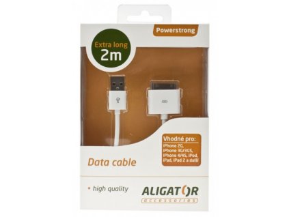 Datový kabel USB Powerstrong iPhone/iPod/iPad, extra dlouhý - 2m, bílý
