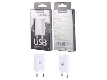Nabíječka PLUS A2379 s USB výstupem 5V/1A - bílá