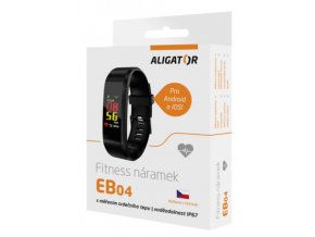 Fitness náramek EB04 černý, aplikace v češtině, IP67