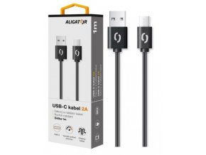 Datový kabel ALIGATOR 2A USB-C 1m, černý