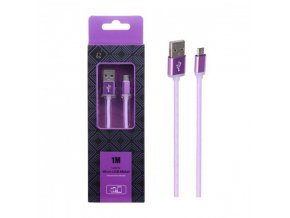 Datový a nabíjecí kabel PLUS AS110 METAL MicroUSB, 1M - fialový