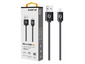 Datový kabel ALIGATOR 2A micro USB 1m, černý