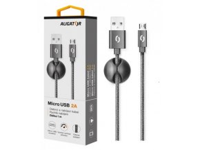 Datový kabel ALIGATOR PREMIUM 2A, Micro USB černý