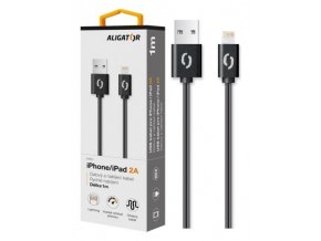 Datový kabel ALIGATOR 2A iPhone lightning 1m, černý