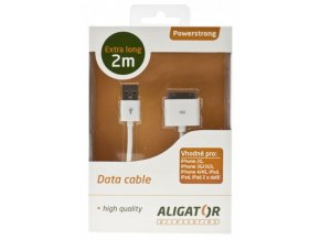 Datový kabel USB Powerstrong iPhone/iPod/iPad, extra dlouhý - 2m, bílý